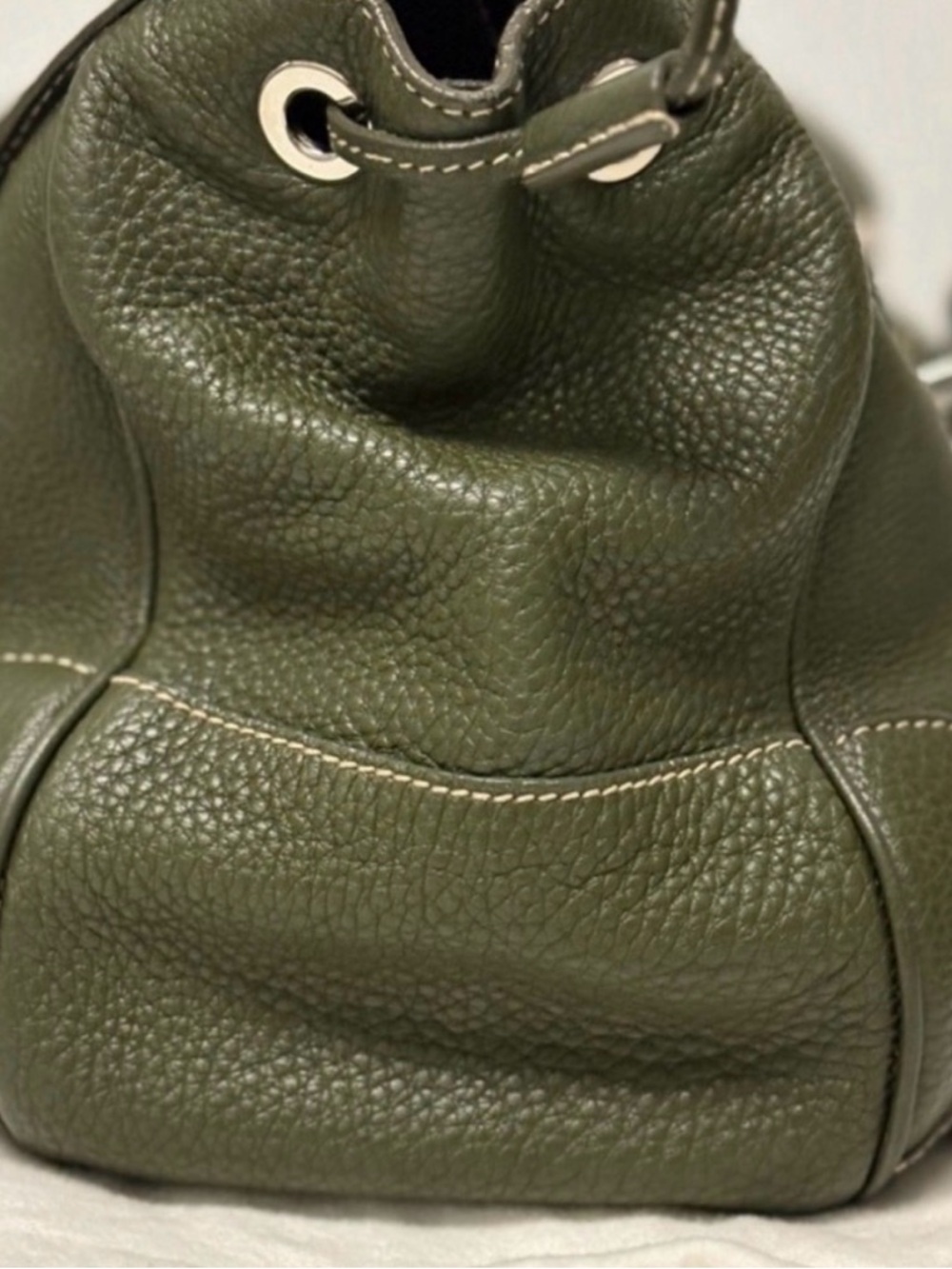 Prada Hunter Green Leather Tote — Silver Hardware • Like New - Picture 8 of 9